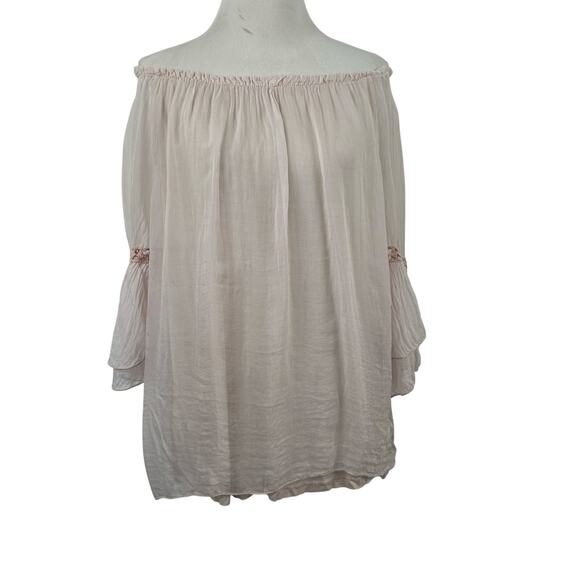 Eliana Baldi Silk Top Blouse Made in Italy Balletcore Romantic Princess Large - Picture 1 of 7
